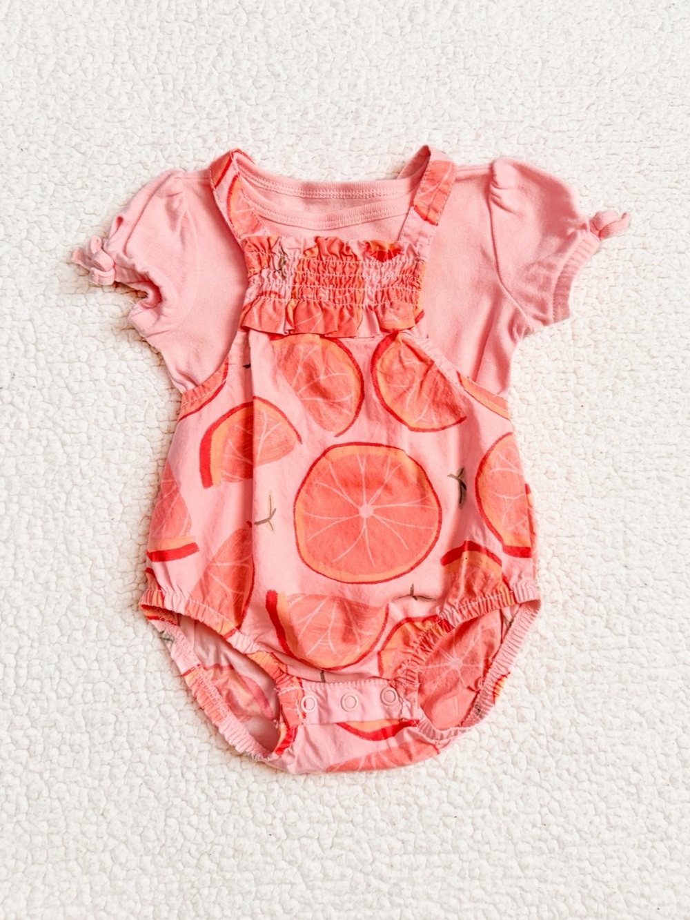 Just One You By Carter’s 2 Piece Grapefruit Bubble Overall Set Size 3 Months